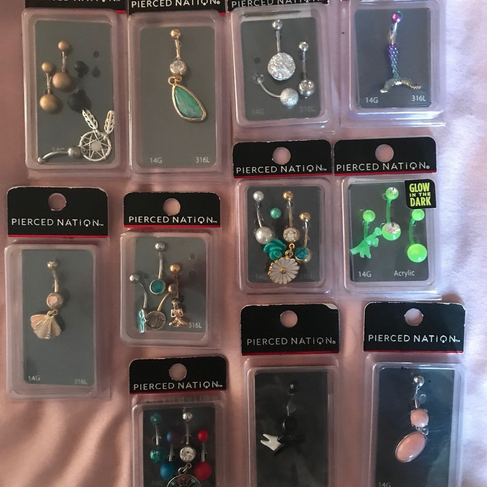 Pierced Nation Set of 11 Brand New Belly Rings